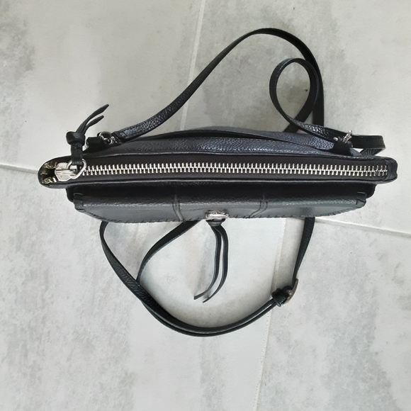 Brighton Interlok Convertible Belt Pouch, Black Leather Crossbody Bag Hand-Laced - Picture 4 of 13